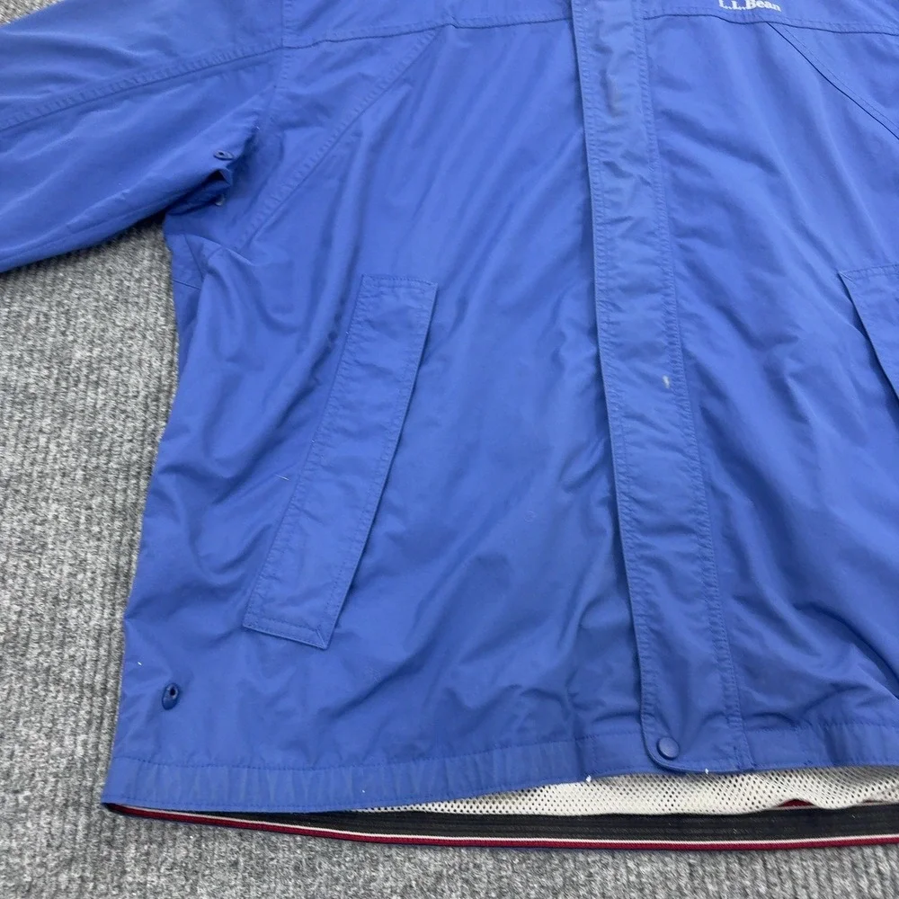 LL Bean Jacket Mens XL Tall Blue Nylon Hooded Full Zip Gorpcore Outdoor Hiking